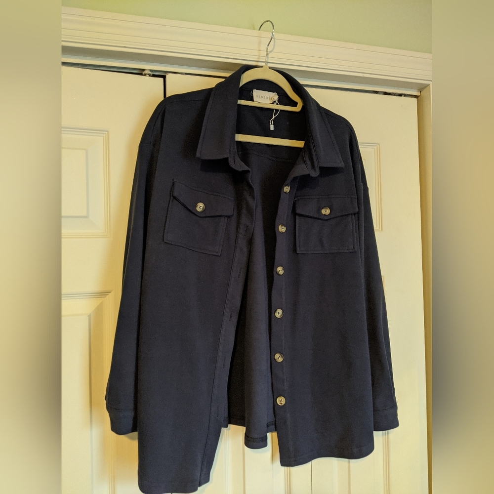 Navy Blue Oversized Buttondown
